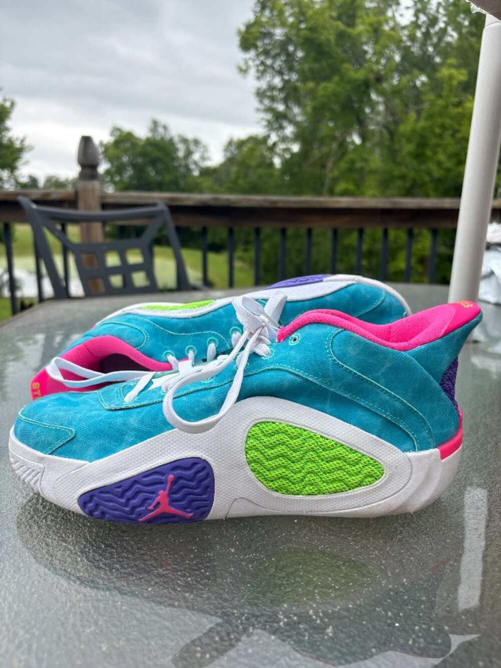 Jordan Tatum 2 Wave Runner Size 7Y HJ7382-303 GS Green White Pink